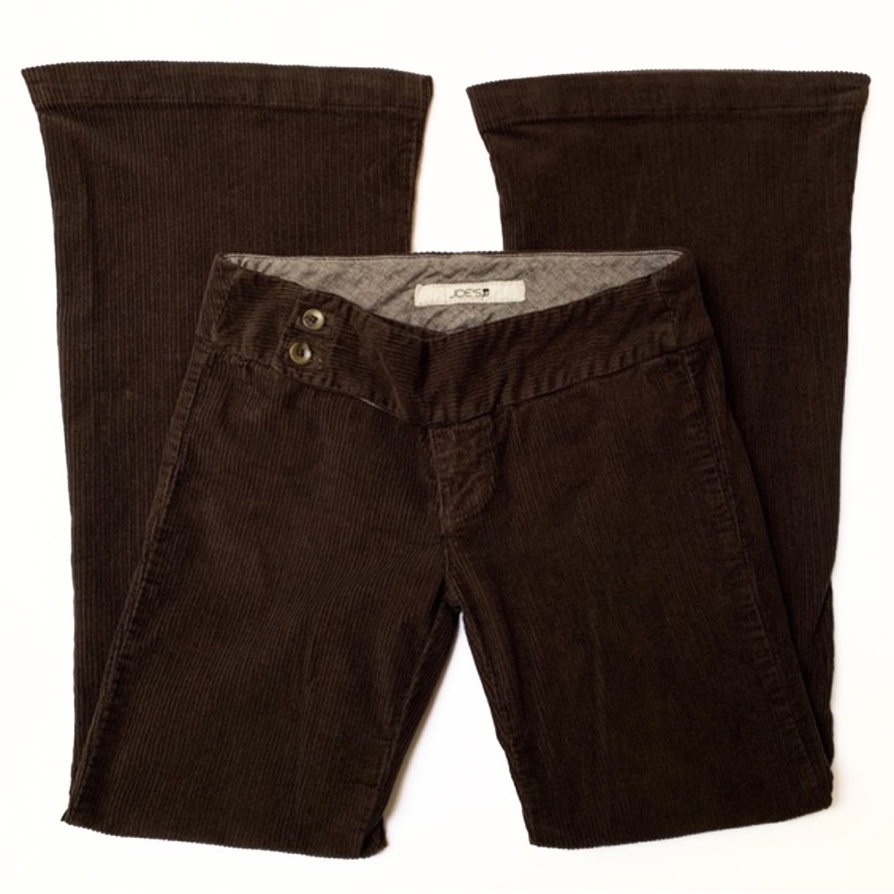 Joe’s corduroy flares. Low rise